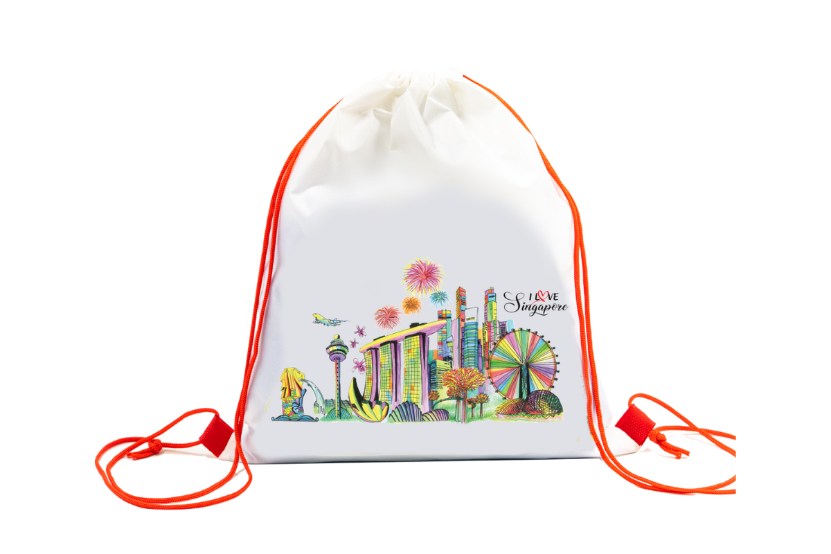 Singapore Design Drawstring Nylon Sports Bag (CCA Bag)
