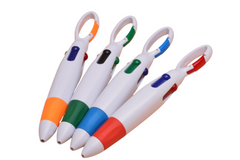 4 Colour Pen with Carabiner Hook