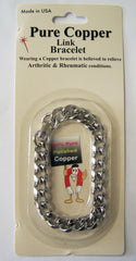 SILVER PLATED SOLID COPPER HEAVY MENS LINK BRACELET (sold by the piece )