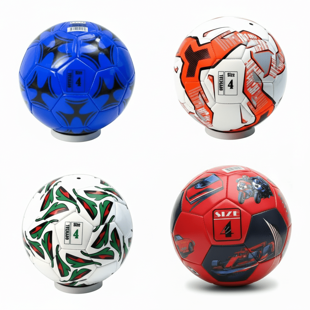 Size 4 PVC Kids Soccer Ball with Pump & 2 Needles