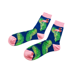 FLAMINGO LEAF Socks Fits All, 70% Cotton, 25% Spandex, 5% Elastic