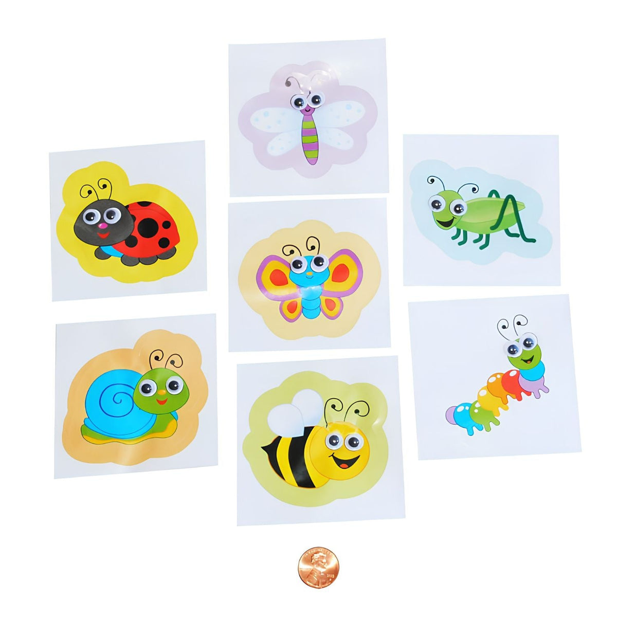Spring Bug Stickers with Wiggle Eyes (144 total stickers in 2 bags) 10?› each