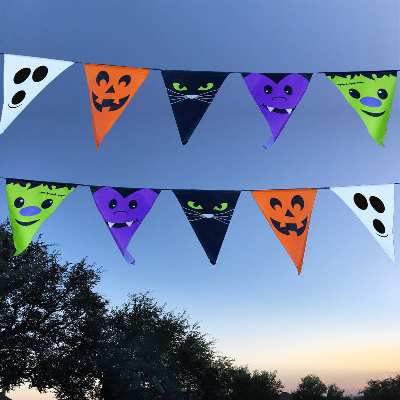 Large Flags Halloween Pennant Banner 24 ft long!