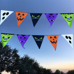 Large Flags Halloween Pennant Banner 24 ft long!