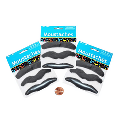 Stick-On Hairy Mustaches (24 total cards in 2 bags) 57?› each