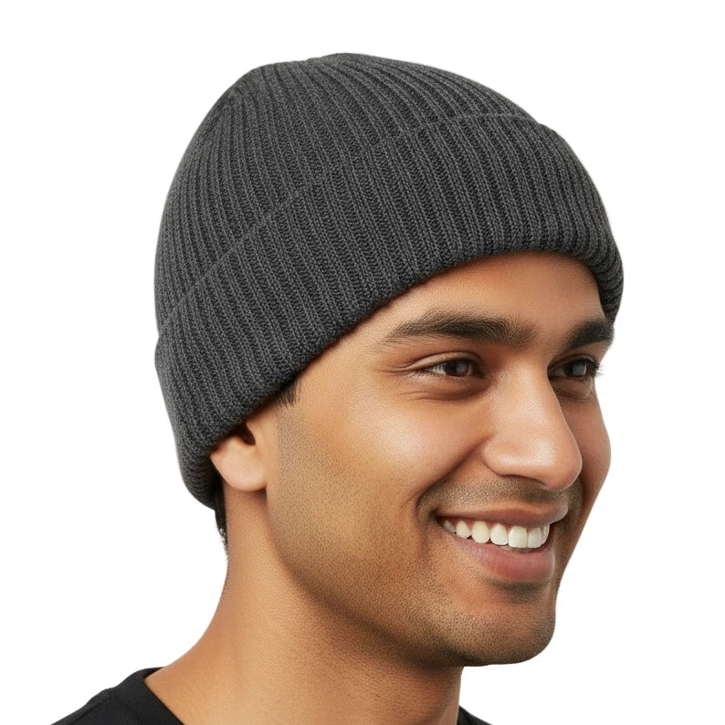 Adult Wool Knit Hat Beanie - Grey