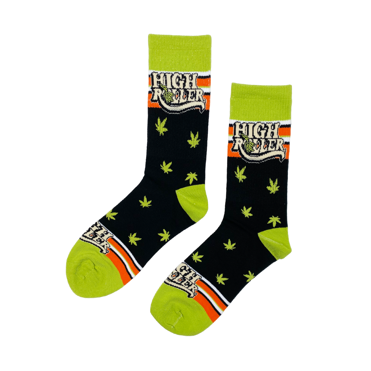 HIGH ROLLER Socks Fits All, 70% Cotton, 25% Spandex, 5% Elastic