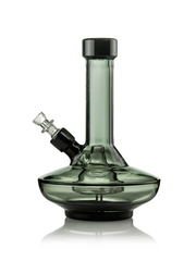 GRAV® SMALL WIDE BASE WATER PIPE IN SMOKE WITH BLACK ACCENTS