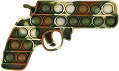 6 INCH GUN SHAPED BUBBLE POP IT SILICONE STRESS RELIEVER TOY (sold by the piece )