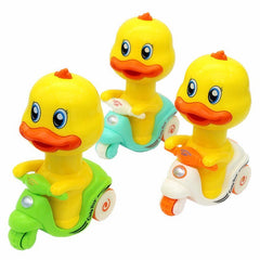 Toy Car Press-type Yellow Duck  Motorcycle (sold individually)