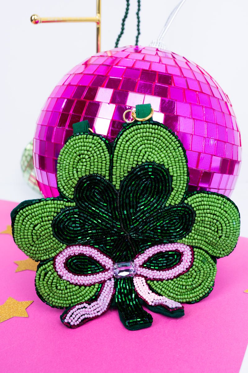 SALE! Viola Shake your Shamrocks Petite Seed Bead Purse