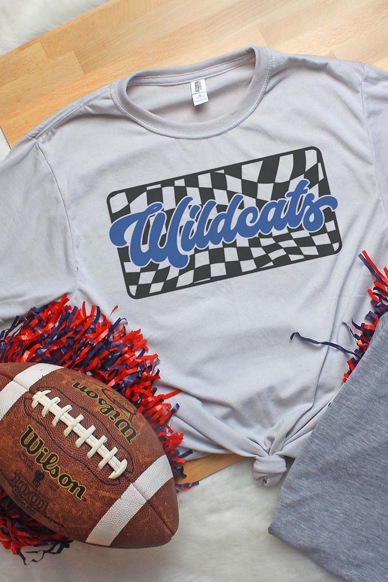 Checkered Wildcats Royal Unisex Dri-Power Poly Tee