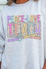 Leopard Peace Love Teach Unisex NuBlend Crew Sweatshirt