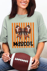 Personalized Orange Varsity Bow Comfort Colors Adult Ring-Spun Cotton Tee *Enter Mascot Name