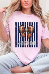 Personalized Navy Varsity Bow Comfort Colors Adult Ring-Spun Cotton Tee *Enter Mascot Name