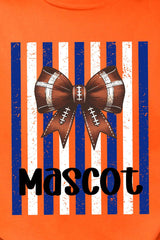 Personalized Blue & White Varsity Bow Comfort Colors Adult Ring-Spun Cotton Tee *Enter Mascot Name