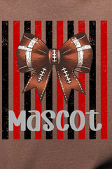 Personalized Red & Black Varsity Bow Comfort Colors Adult Ring-Spun Cotton Tee