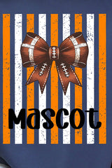 Personalized Fiery Orange & White Varsity Bow Comfort Colors Adult Ring-Spun Cotton Tee *Enter Mascot Name