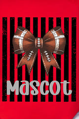 Personalized Black Varsity Bow Comfort Colors Adult Ring-Spun Cotton Tee *Enter Mascot Name