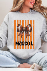 Personalized Orange Varsity Bow Heavy Blend Crew Sweatshirt *Enter Mascot Name