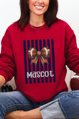 Personalized Navy Varsity Bow Heavy Blend Crew Sweatshirt *Enter Mascot Name