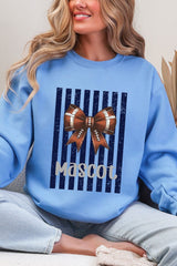 Personalized Navy Varsity Bow Heavy Blend Crew Sweatshirt *Enter Mascot Name