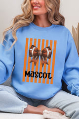 Personalized Orange Varsity Bow Heavy Blend Crew Sweatshirt *Enter Mascot Name