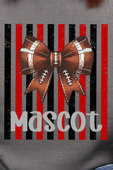 Personalized Red & Black Varsity Bow Heavy Blend Crew Sweatshirt *Enter Mascot Name