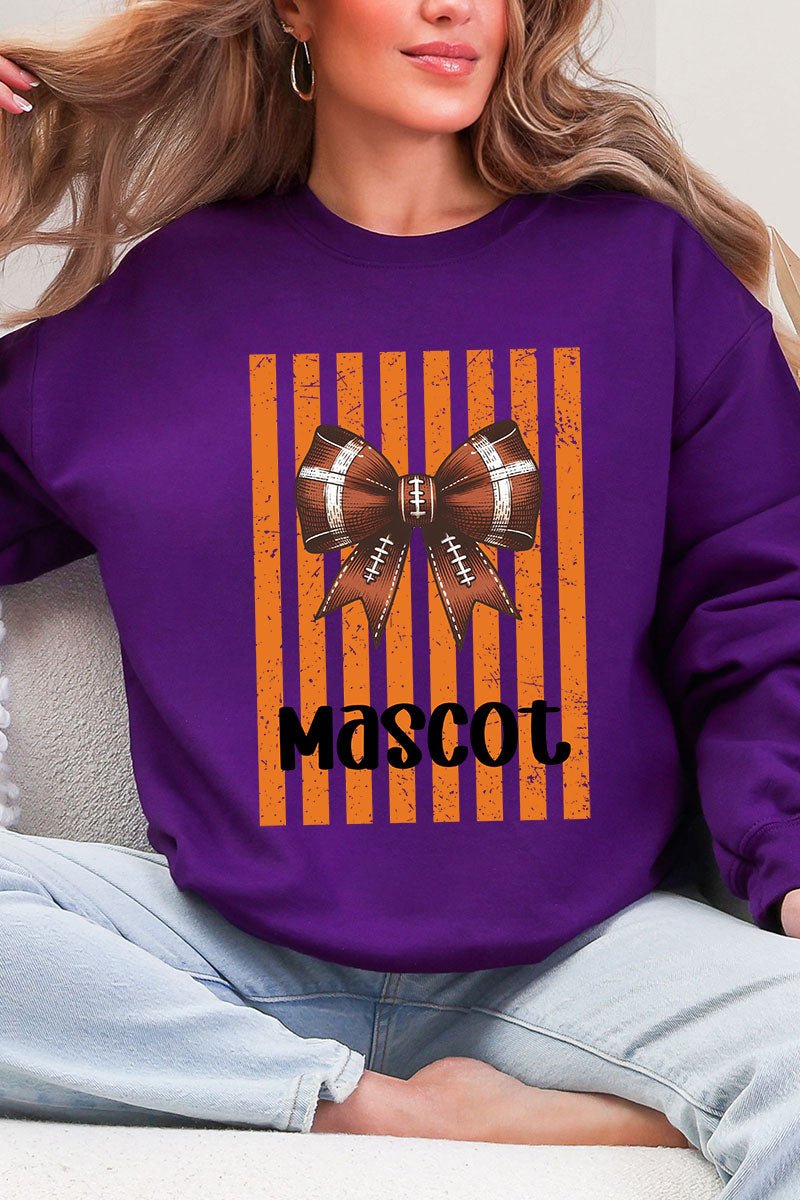 Personalized Orange Varsity Bow Heavy Blend Crew Sweatshirt *Enter Mascot Name