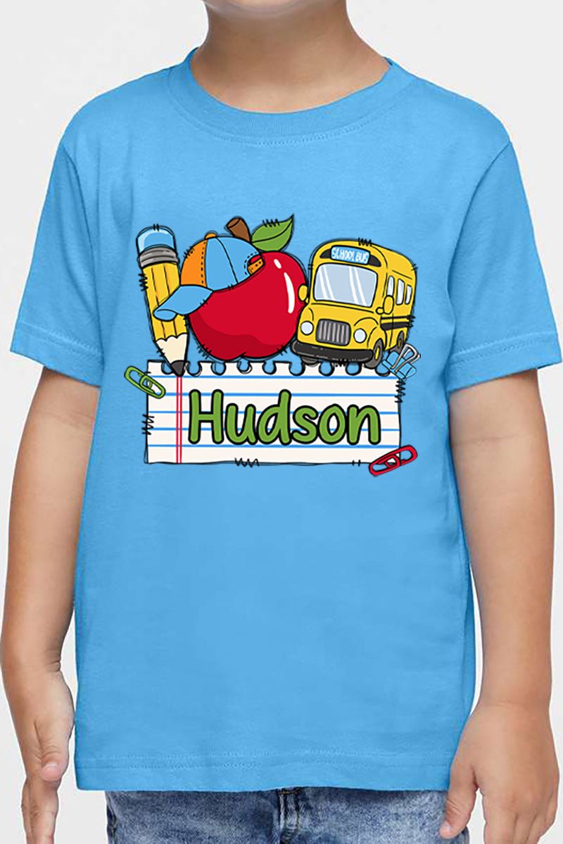 Toddler Personalized Back-to-School Name Tag Boy Fine Jersey Tee *Enter Kid's Name