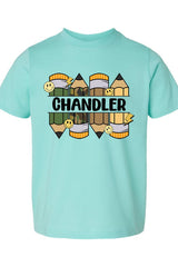 Toddler Personalized Camo Pencil Pack Fine Jersey Tee *Enter Kid's Name