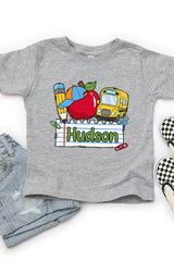 Toddler Personalized Back-to-School Name Tag Boy Fine Jersey Tee *Enter Kid's Name