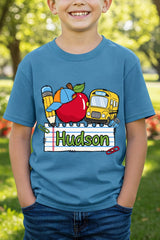 Youth Personalized Back-to-School Name Tag Boy Short Sleeve Relaxed Fit T-Shirt *Enter Kid's Name