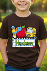 Youth Personalized Back-to-School Name Tag Boy Short Sleeve Relaxed Fit T-Shirt *Enter Kid's Name