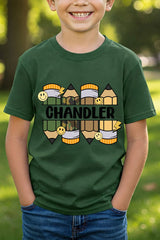 Youth Personalized Camo Pencil Pack Short Sleeve Relaxed Fit T-Shirt *Enter Kid's Name