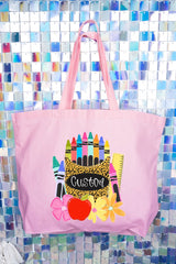 Personalized Teaching In Full Color Canvas Jumbo Tote *Enter Your Name