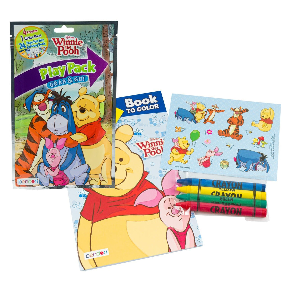 Winnie the Pooh Coloring Play Pack ƒ??Stickers, Crayons,& Coloring Book