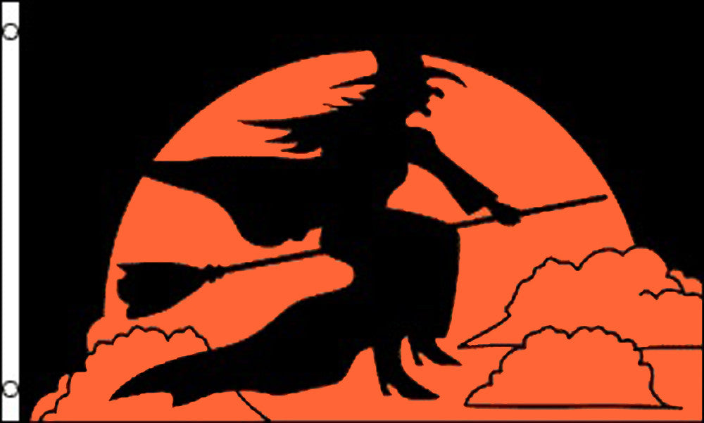 FLYING HALLOWEEN WITCH 3 X 5 FLAG ( sold by the piece )