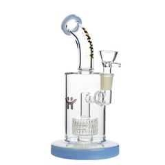 8" Water Pipe Metrix Shower with 14mm Male Bowl Happy Fumes Glass