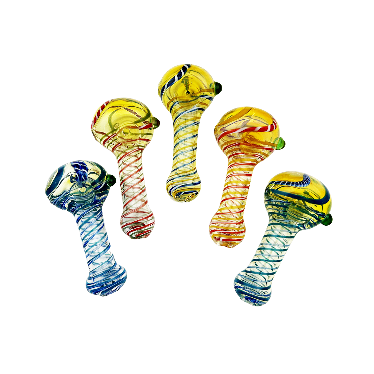 3.5" Hand Pipe Silver Fume Glass with Swirling
