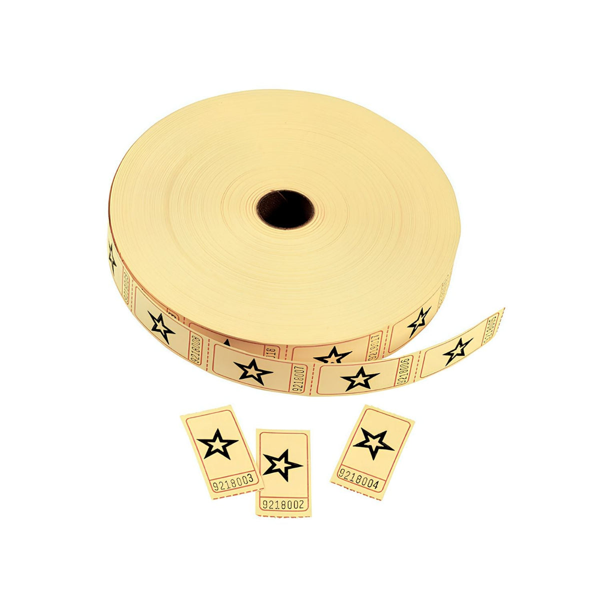 Yellow Star Tickets (2000 Tickets/roll)