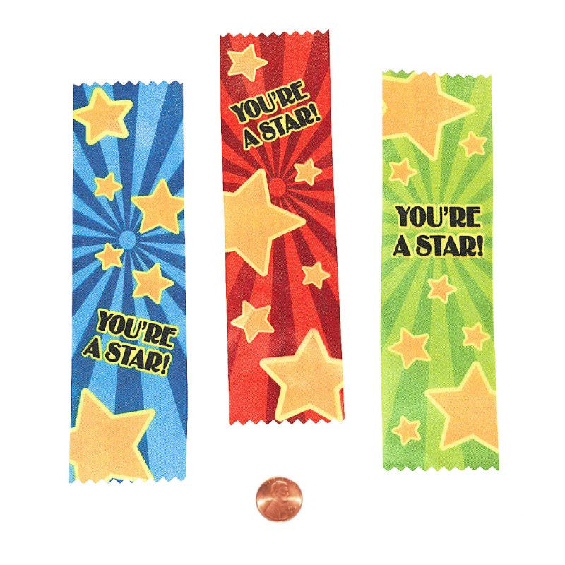 Satin "You're A Star" Ribbon (24 total ribbons in 2 bags) 35?› each