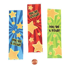 Satin "You're A Star" Ribbon (24 total ribbons in 2 bags) 35?› each