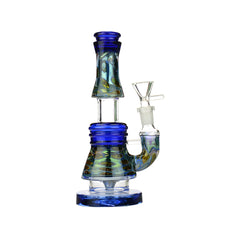 8" Water Pipe Gold Fume Glass with M9 Glass Perc and 14mm Male Bowl